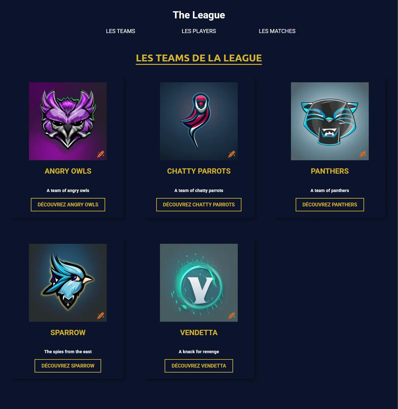 League — vue 3