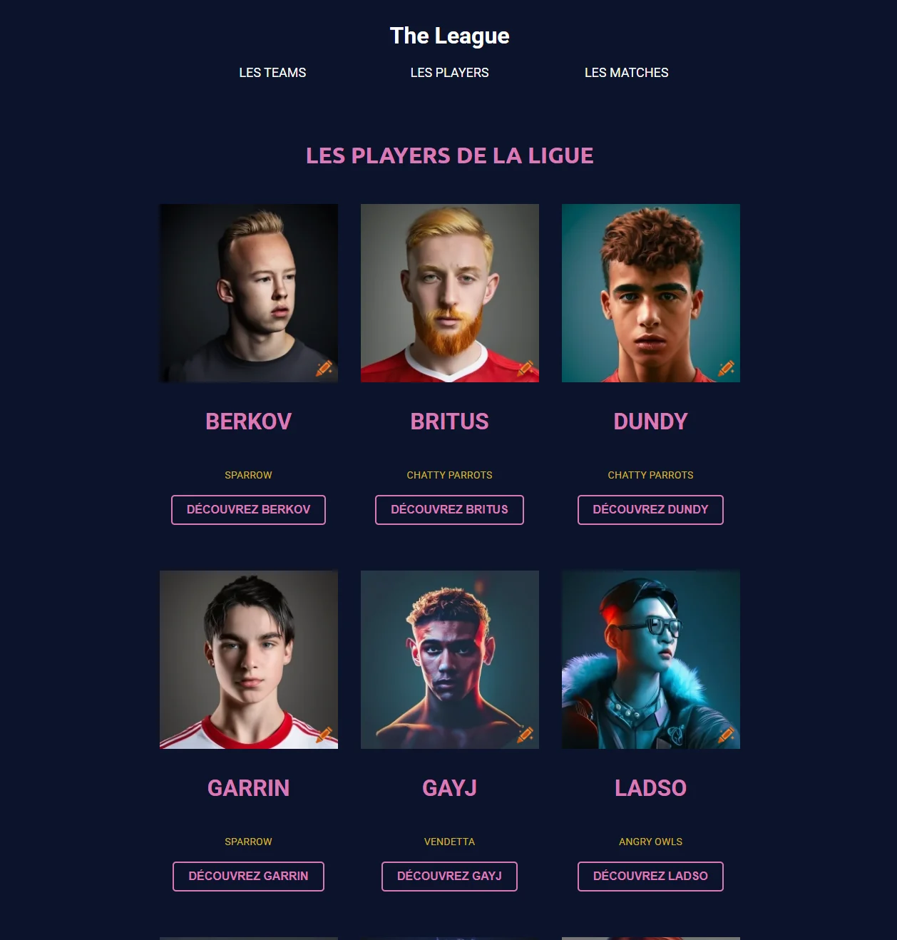League — vue 4